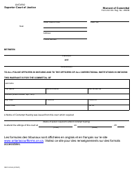 Document preview: Form 20J Warrant of Committal - Ontario, Canada