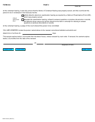Form 20J Warrant of Committal - Ontario, Canada, Page 2