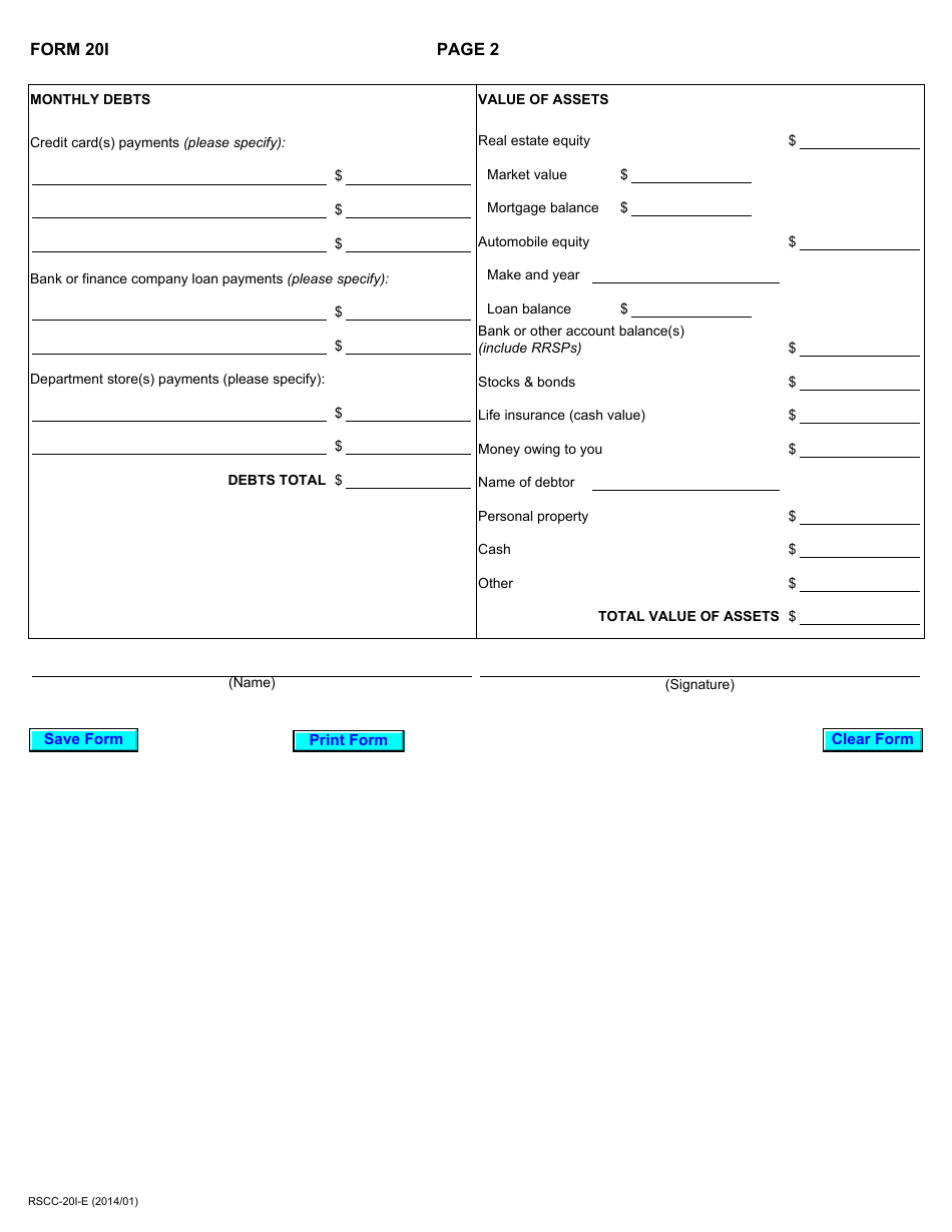 Form 20I - Fill Out, Sign Online and Download Fillable PDF, Ontario ...