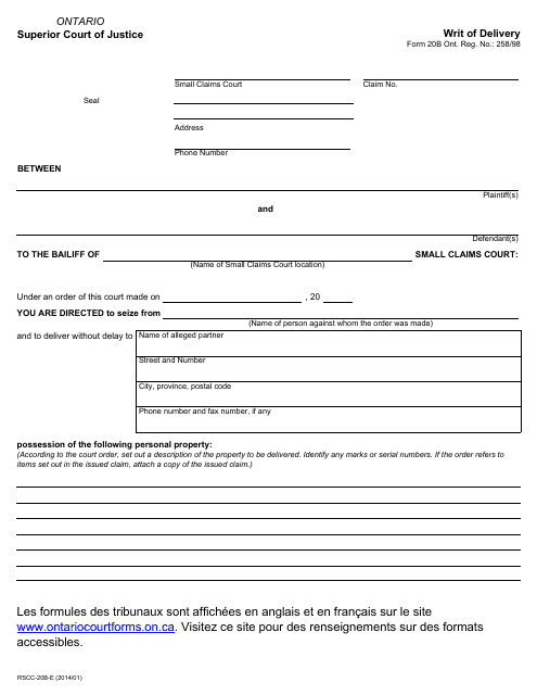 Form 20B  Printable Pdf