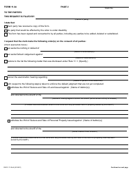 Form 11-2A Request for Clerk&#039;s Order on Consent - Ontario, Canada, Page 2