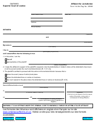 Document preview: Form 11A Affidavit for Jurisdiction - Ontario, Canada