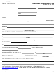 Form 4B Affidavit (Motion for Payment out of Court) - Ontario, Canada
