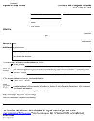 Form 4A Consent to Act as Litigation Guardian - Ontario, Canada