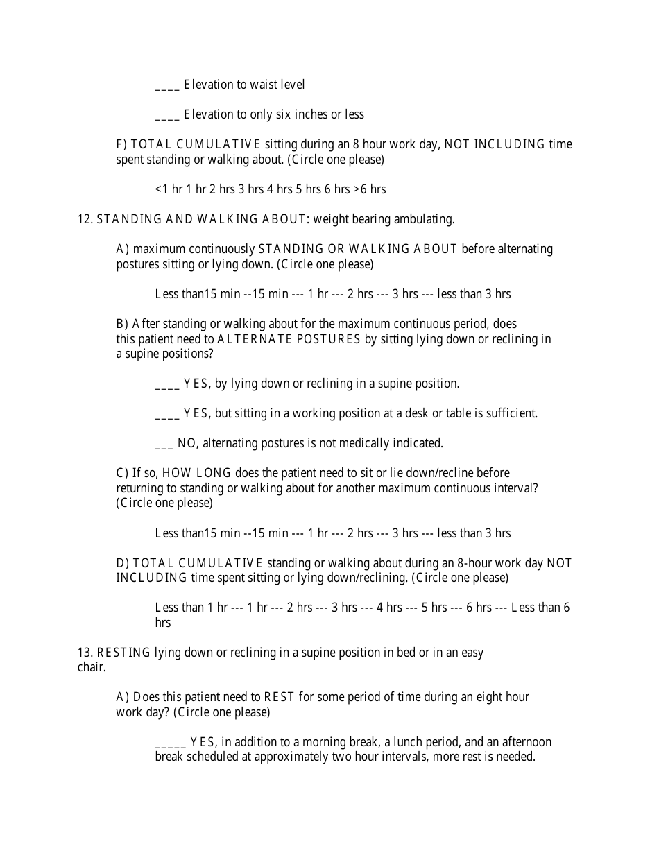 Residual Functional Capacity Form - Ssa Listed Disorders, Page 5