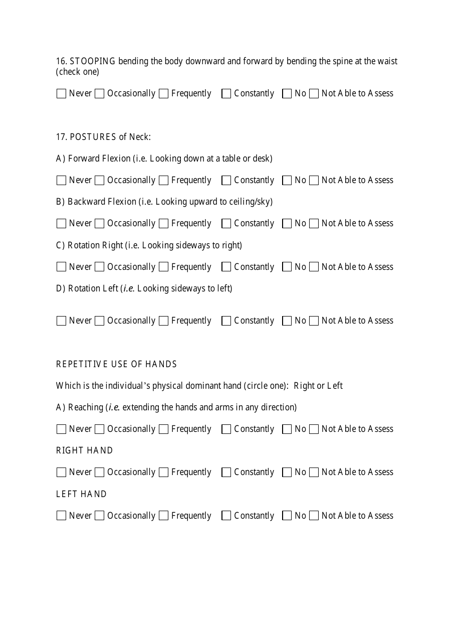 Residual Functional Capacity Form - Ssa Listed Disorders, Page 7