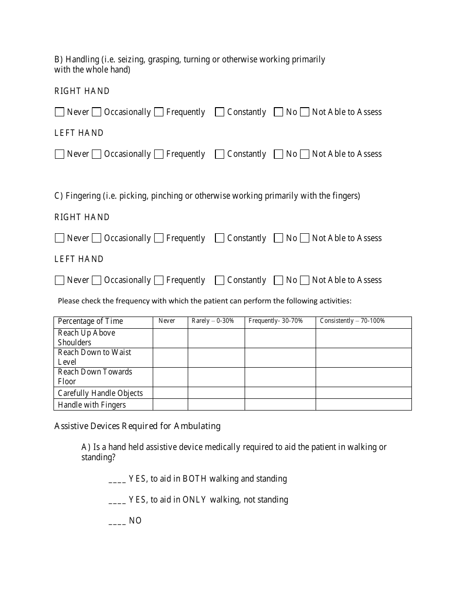 Residual Functional Capacity Form Ssa Listed Disorders Fill Out Sign Online And Download 8637