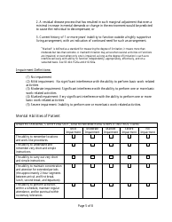 Residual Functional Capacity Form - Personality Mental Disorder, Page 5