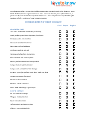 Document preview: Exterior Home Inspection Checklist Template - Ilovetoknow