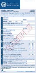 CBP Form 6059B &quot;Customs Declaration Form - Sample&quot;