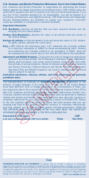 CBP Form 6059B Customs Declaration Form - Sample, Page 2