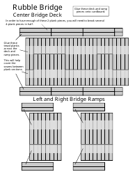 Rubble Bridge Paper Model Template, Page 3