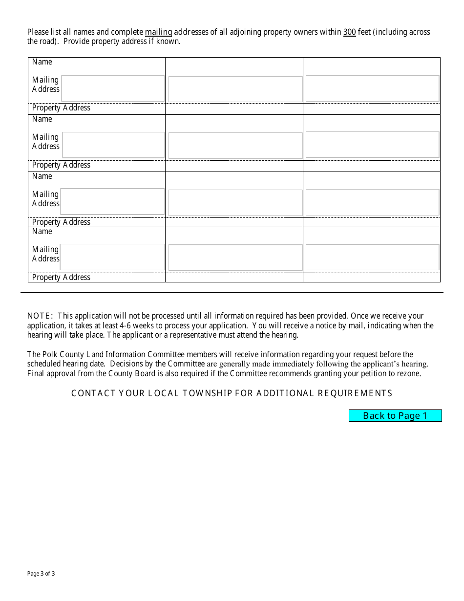 Polk County District Change Application - Polk County, Wisconsin, Page 3