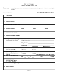 Document preview: Property Damage Claim Form - City of Chicago, Illinois