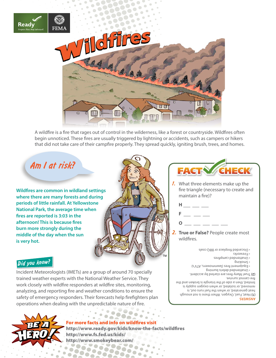 FEMA Wildfire Fact Sheet, Page 1
