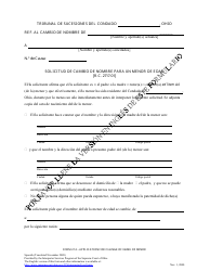 Formulario 21.2 Solicitud De Cambio De Nombre Para Un Menor De Edad - Ohio (Spanish)