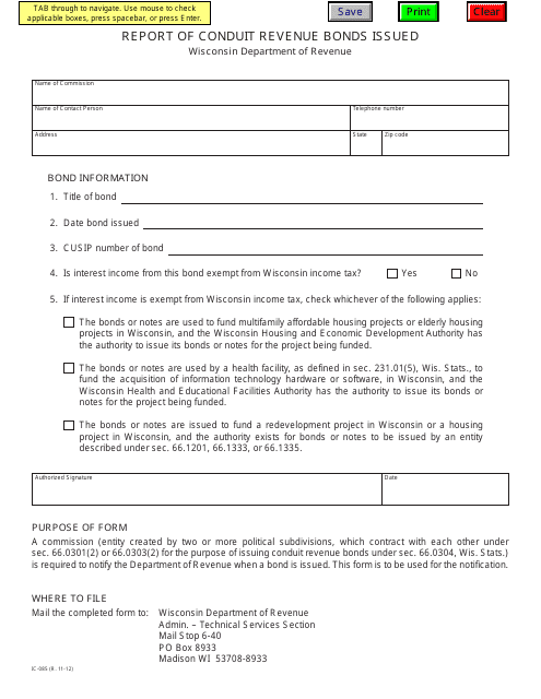 Form IC-085  Printable Pdf