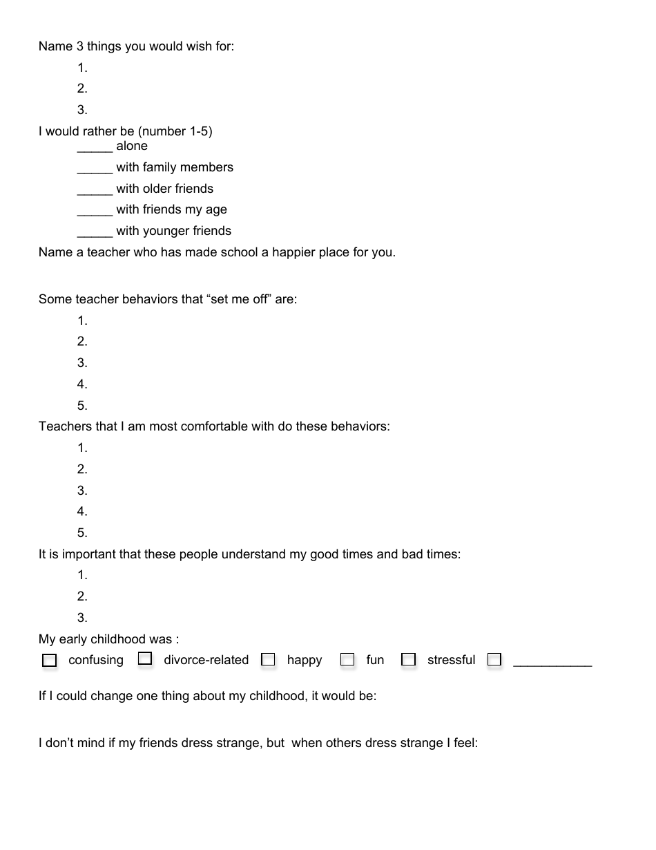 Reinforcement Survey Template (Any Age Level) Download Printable PDF ...