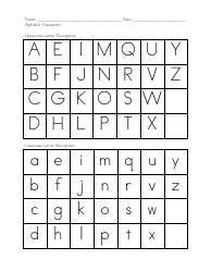 Document preview: Alphabet Letter Recognition Assessment Template