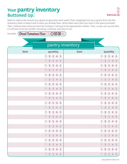 &quot;Pantry Inventory Spreadsheet Template&quot; Download Pdf