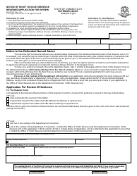 Document preview: Form JD-CR-104 Notice of Right to Have Sentence Reviewed/Application for Review - Connecticut