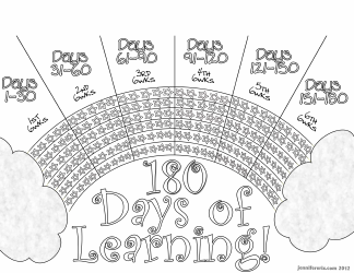 &quot;180 Days of Learning Goal Tracking Sheet - Black &amp; White&quot;