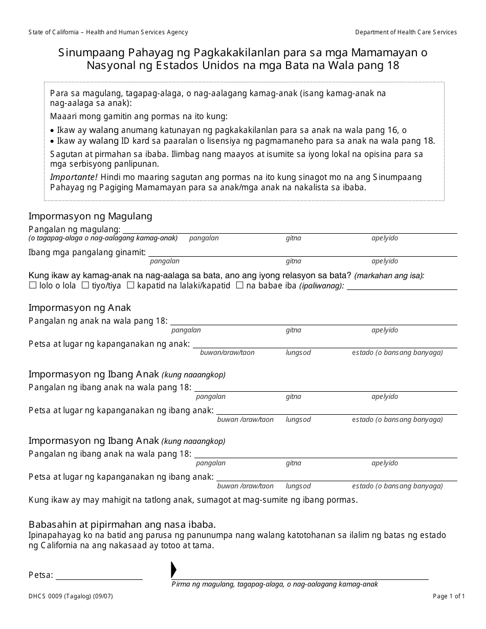 Tagalog Affidavit Template
