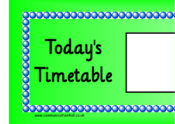 Green Today&#039;s Timetable Classroom Schedule Template
