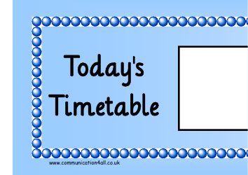 Blue Large Today&#039;s Timetable Classroom Schedule Template