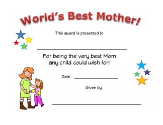 World's Best Mother Certificate Template Download Printable PDF ...