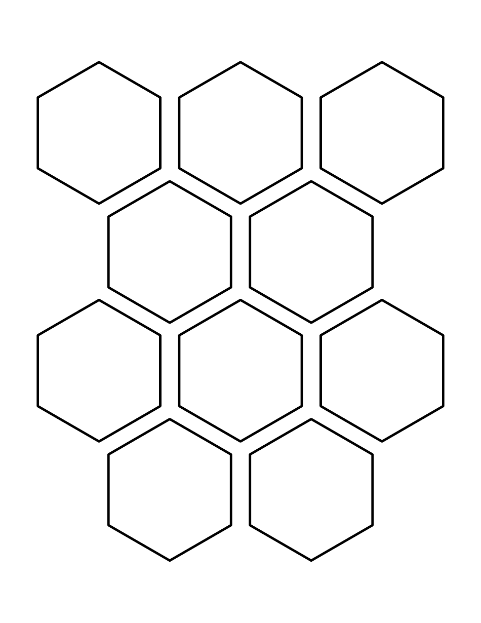 Two and a Half Inch Hexagon Pattern Template, Page 1