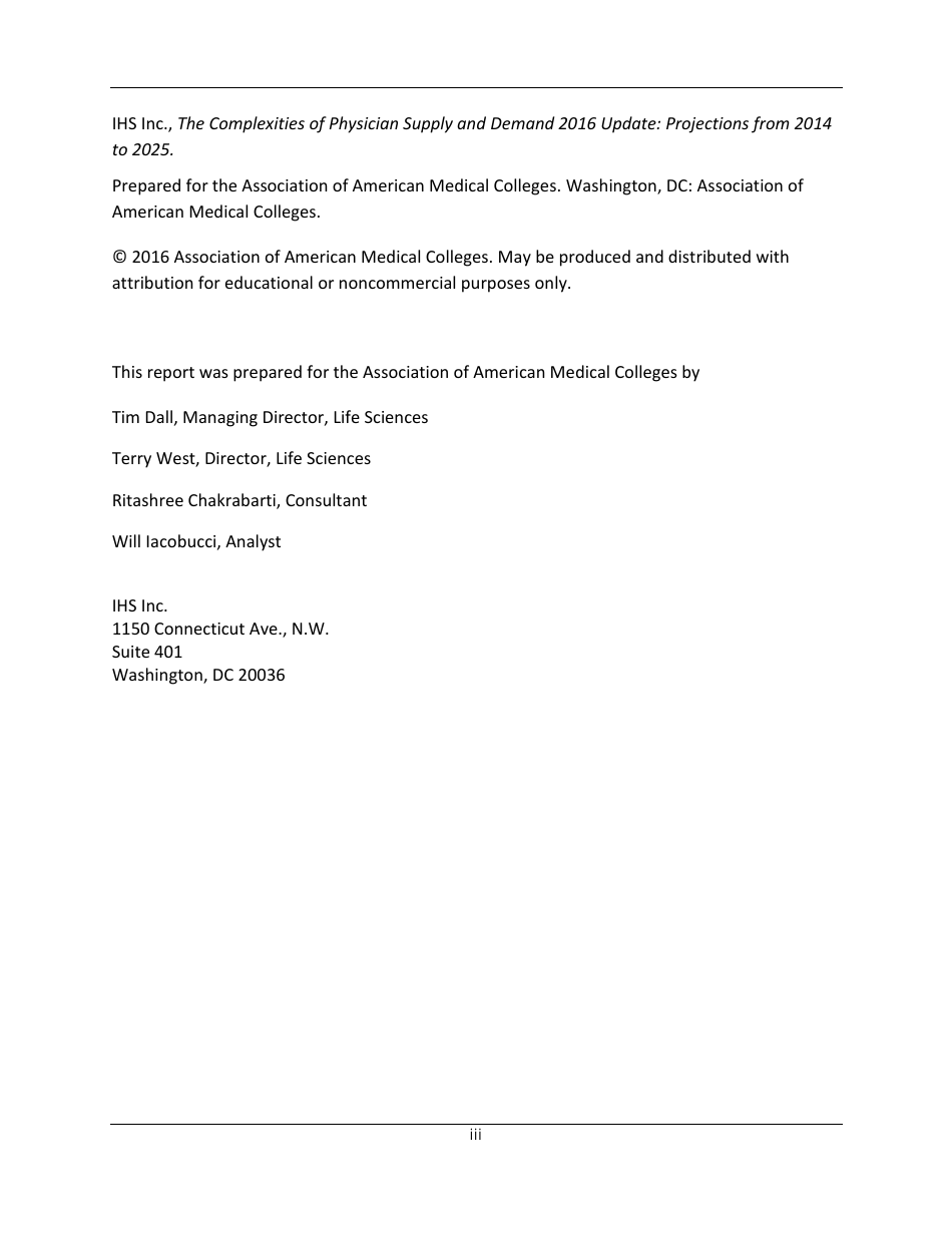 The Complexities of Physician Supply and Demand: Projections From 2014 to 2025 - Ihs Inc., Page 4