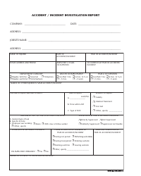 Document preview: Accident/Incident Investigation Report Template