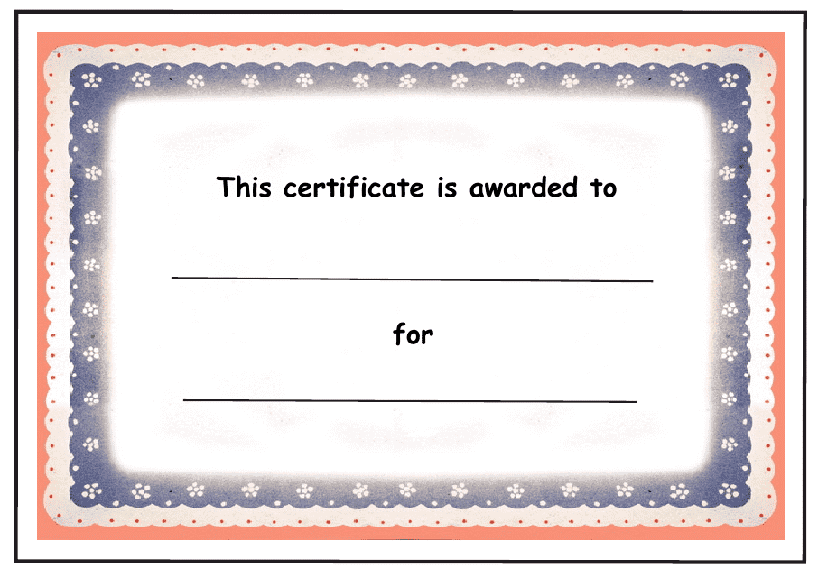Kids Award Certificate Template - Red and Blue Border Download Pdf