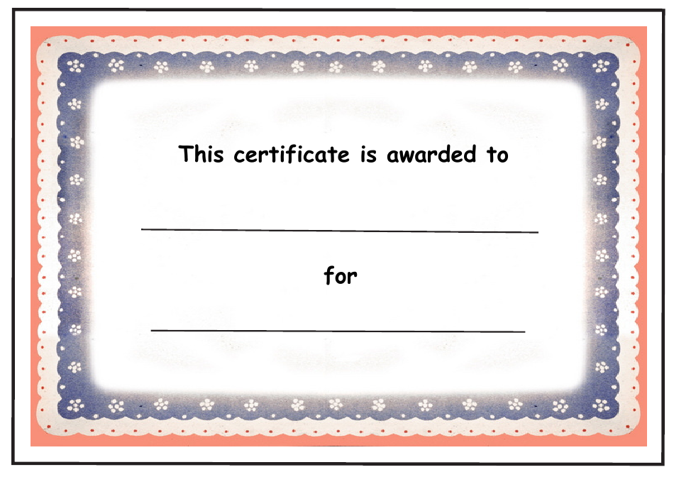 Kids Award Certificate Template - Red and Blue Border, Page 1