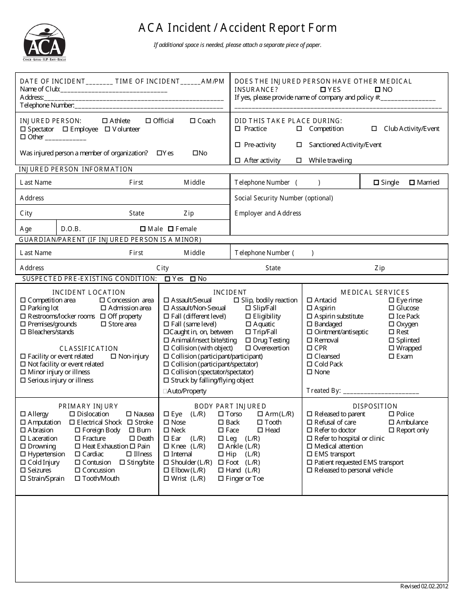 Incident / Accident Report Form - Arlington Classics Academy - Fill Out ...