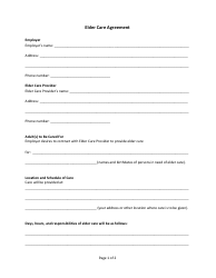 Document preview: Elder Care Agreement Template