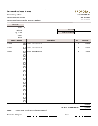 Document preview: Service Business Proposal Template