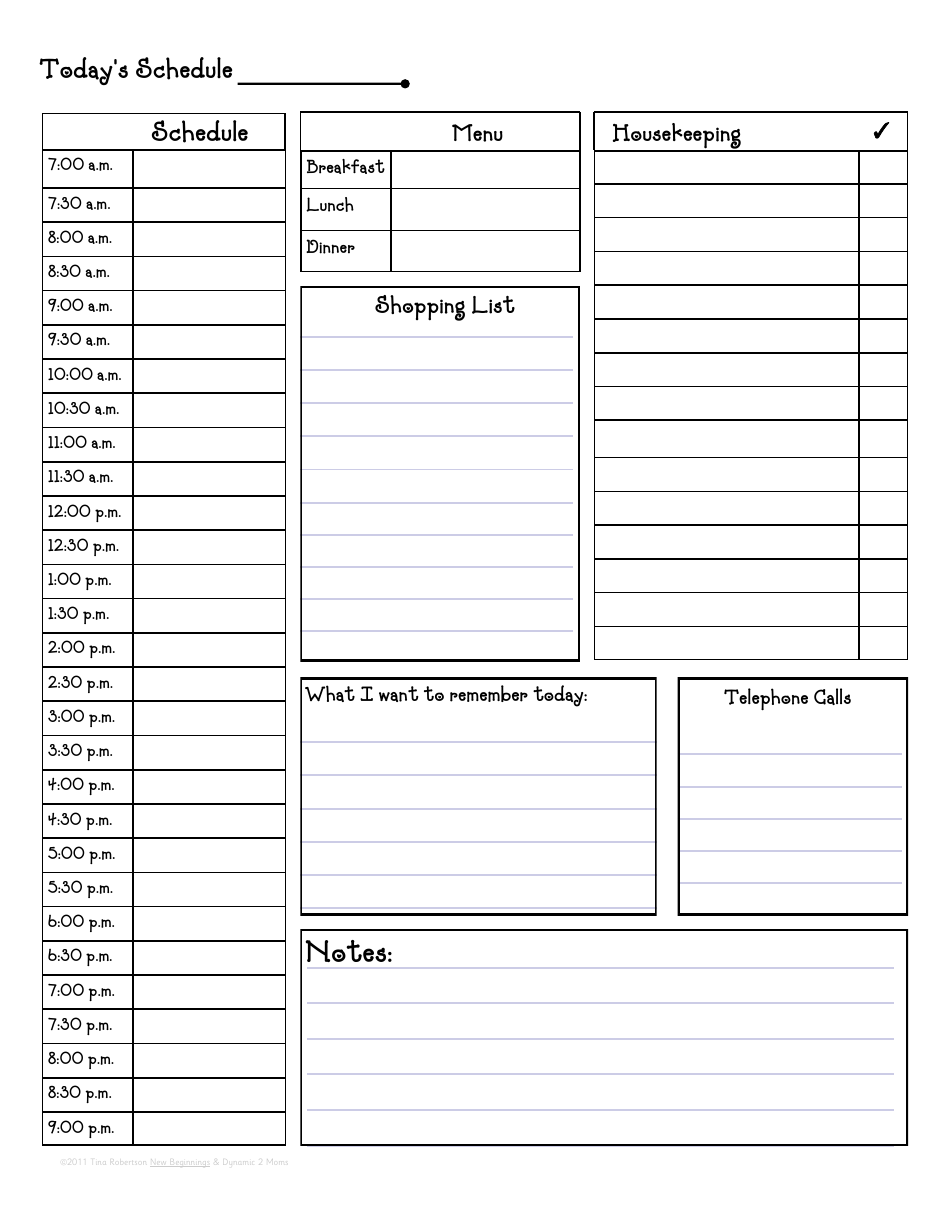 free schedule template pdf daily
