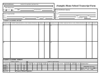 Document preview: Sample Home School Transcript Form