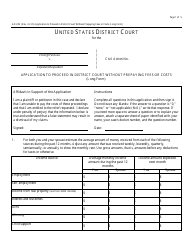 Document preview: Form AO239 Application to Proceed in District Court Without Prepaying Fees or Costs (Long Form)