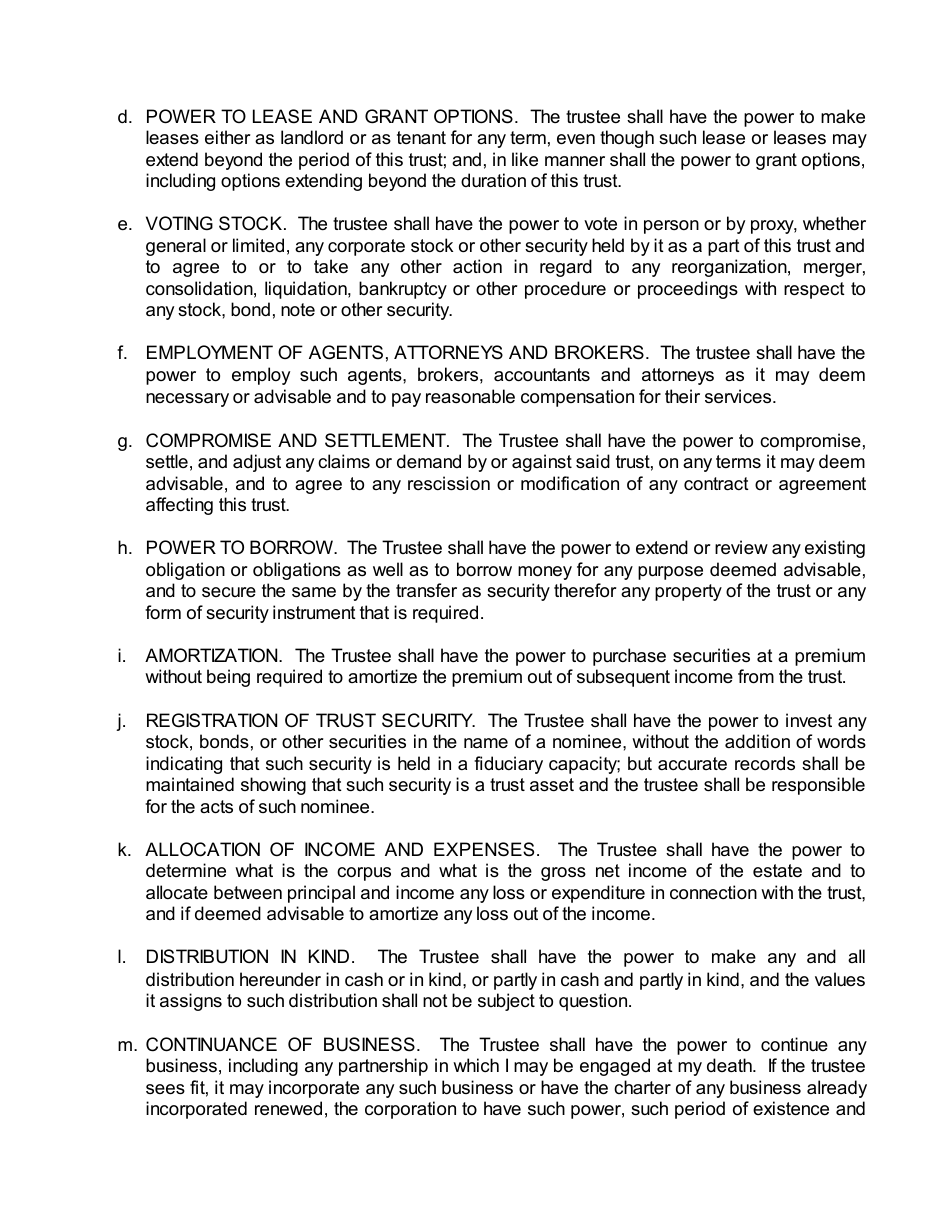 Trust Agreement Template, Page 3