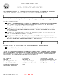 Document preview: Form BMV2159 Cdl Self Certification Authorization - Ohio