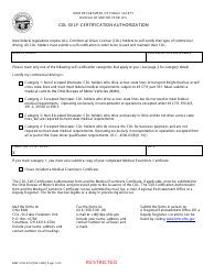 Form BMV2159 Cdl Self Certification Authorization - Ohio