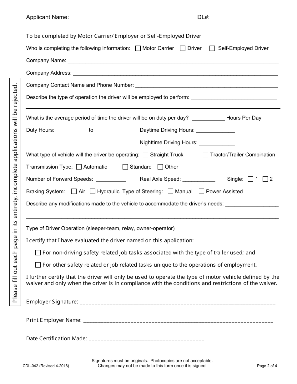 Form CDL-042 - Fill Out, Sign Online and Download Fillable PDF, Nevada ...