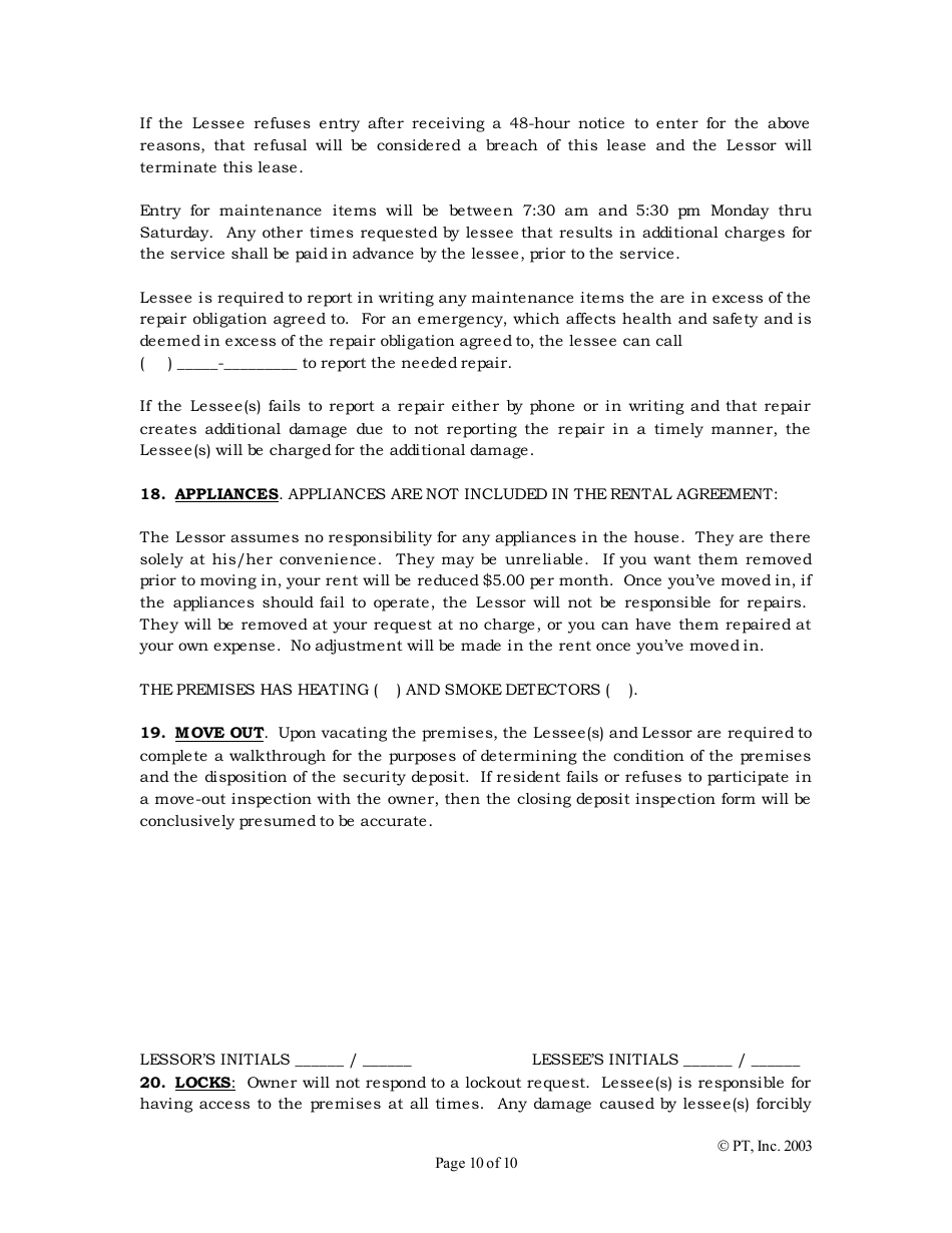 Standard Lease Agreement Template - Pt, Page 10