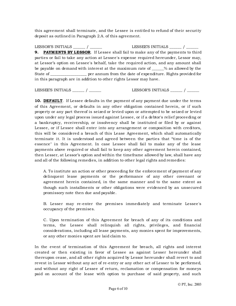 Standard Lease Agreement Template - Pt, Page 6