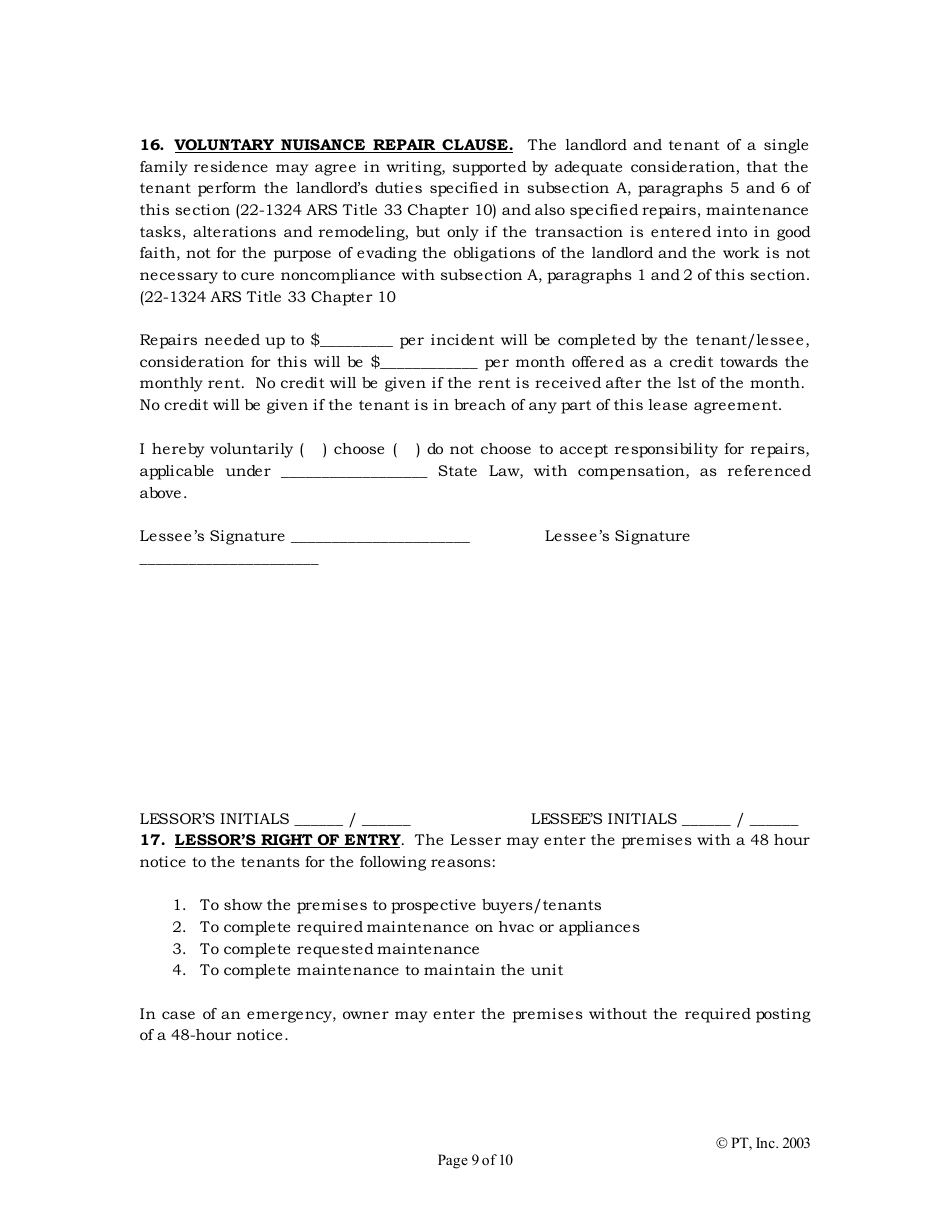 Standard Lease Agreement Template - Pt, Page 9
