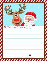 Document preview: Christmas Wish List Template - Santa Claus