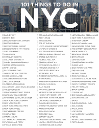 &quot;101 Things New York City Bucket List Template&quot; - New York